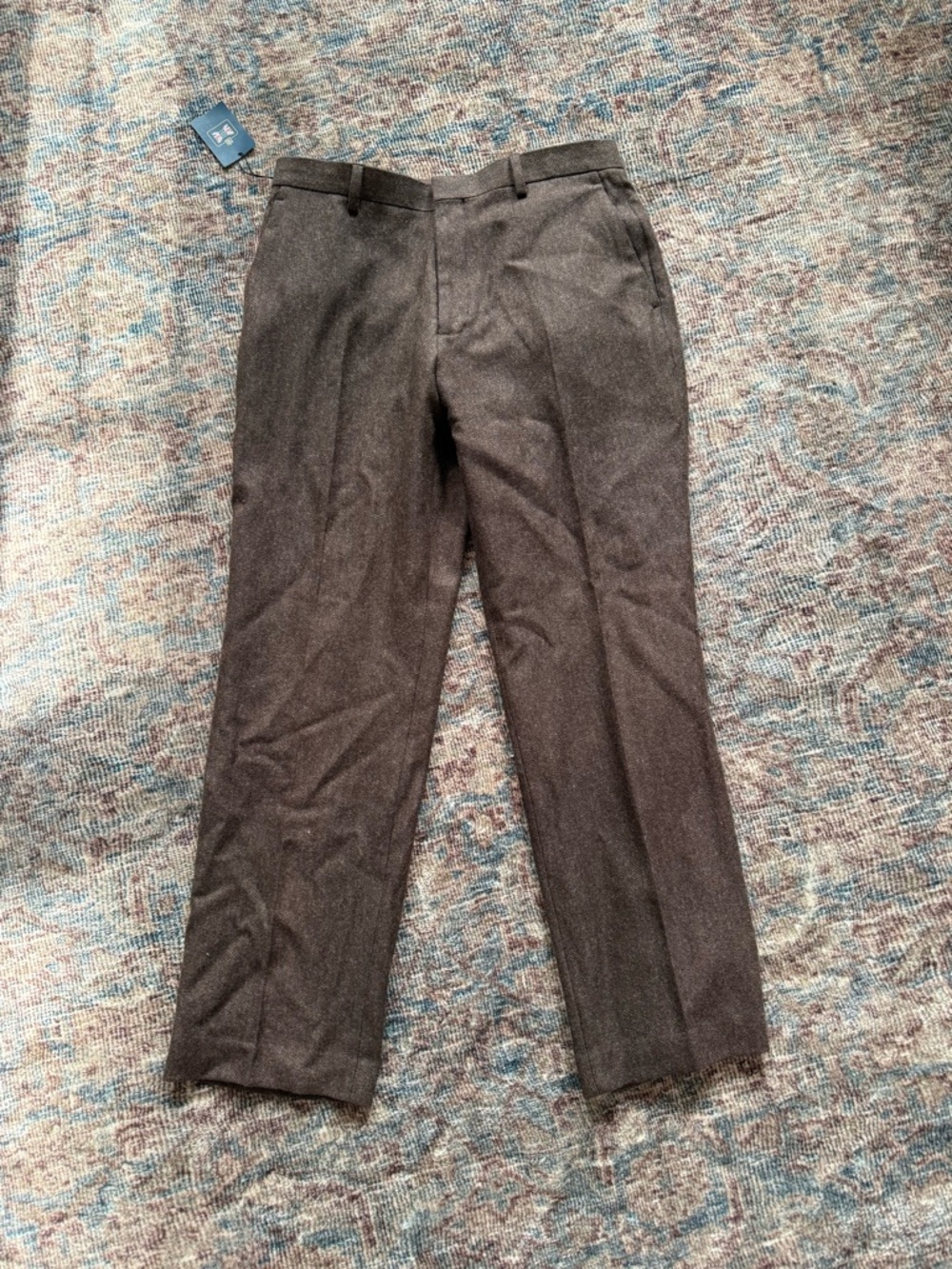 J. Crew Men's Brown Wool-Blend Dress Pants